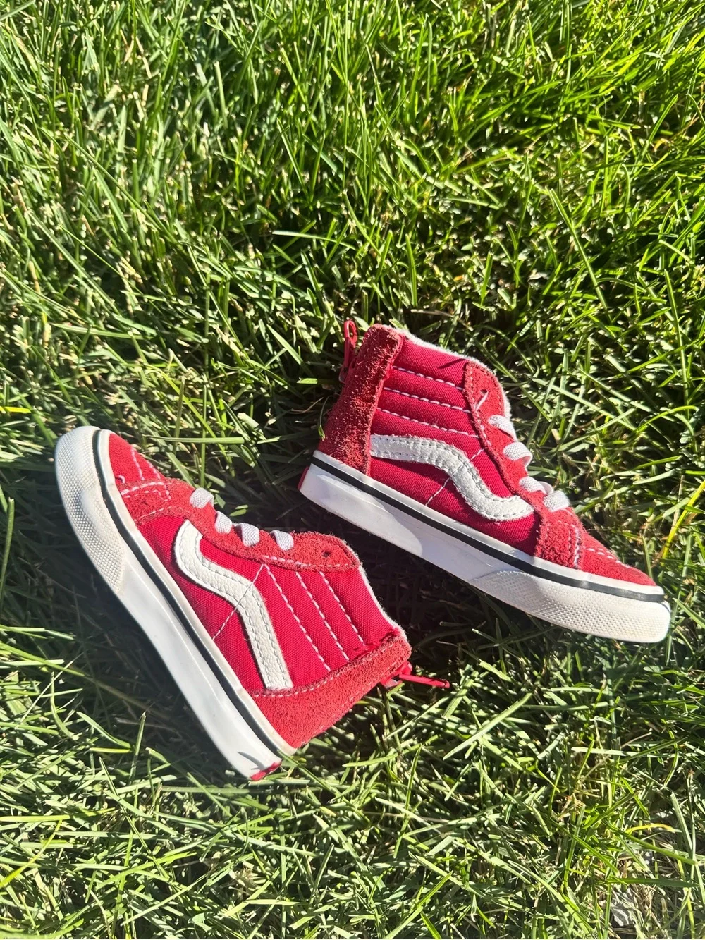 Vans Sk8-Hi Zip Toddler Sneakers Red Size 5